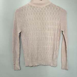Composition Cable knit, 100% silk, blush pink woman’s sweater, size small
